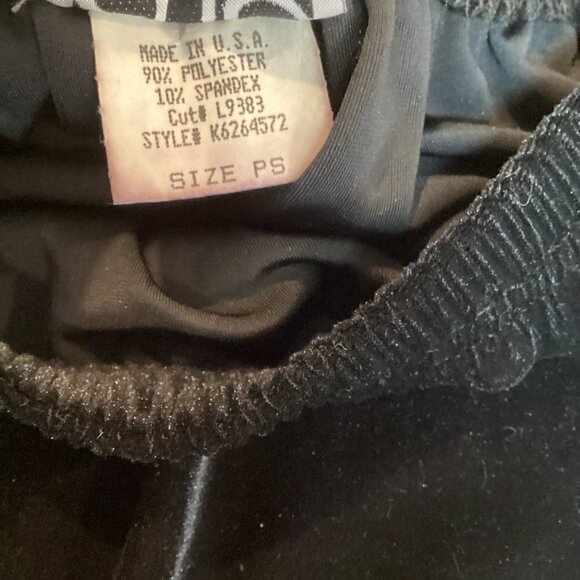 Vintage CLIO Velvet Bead-Fringed Hem Pencil Skirt Sz PS Black #173J - Picture 11 of 12